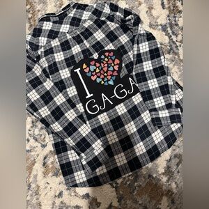 Up cycled Weatherproof Black and White Plaid Button Down Shirt